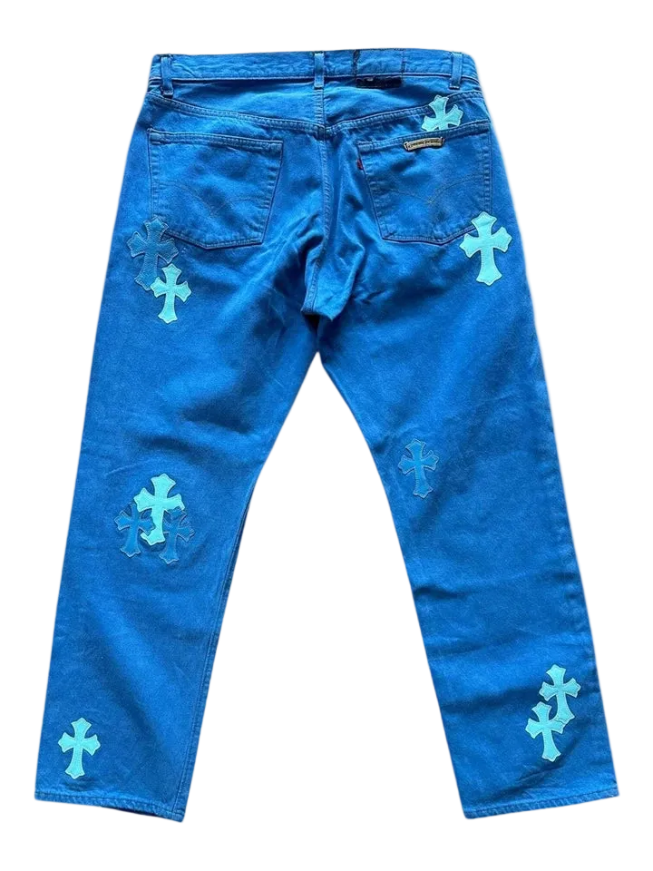 Chrome hearts London Exclusive Levi's 501 Cross Patch Jeans